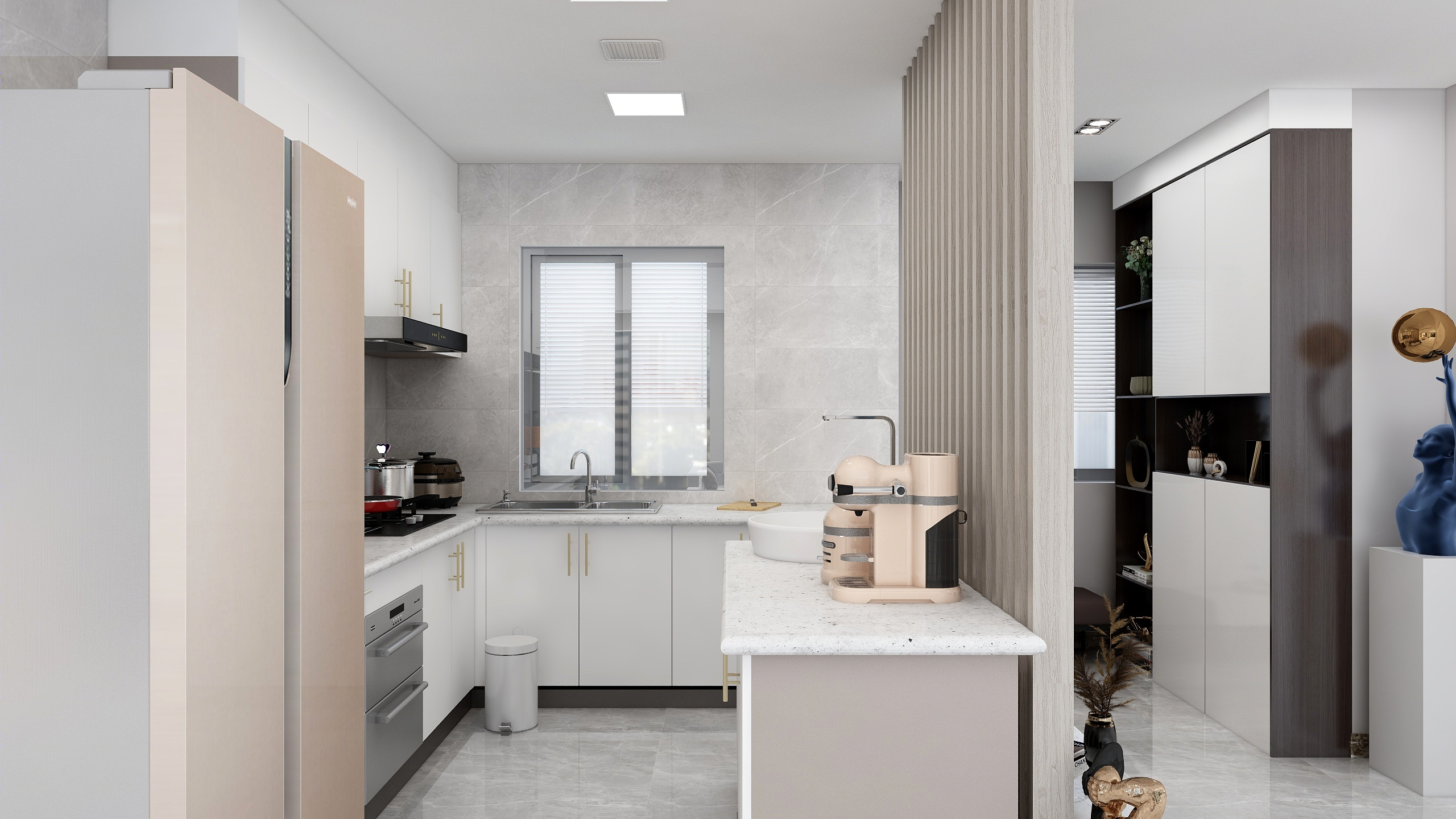 无主灯，开放式厨房-5