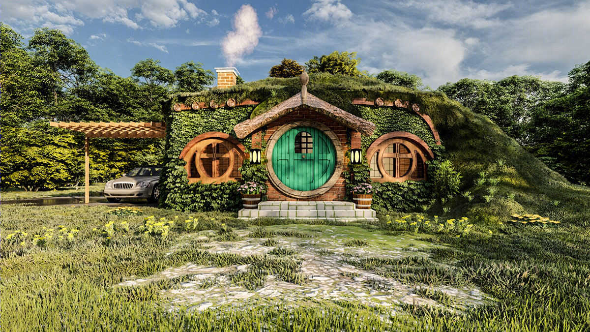 Hobbit houses facade-0
