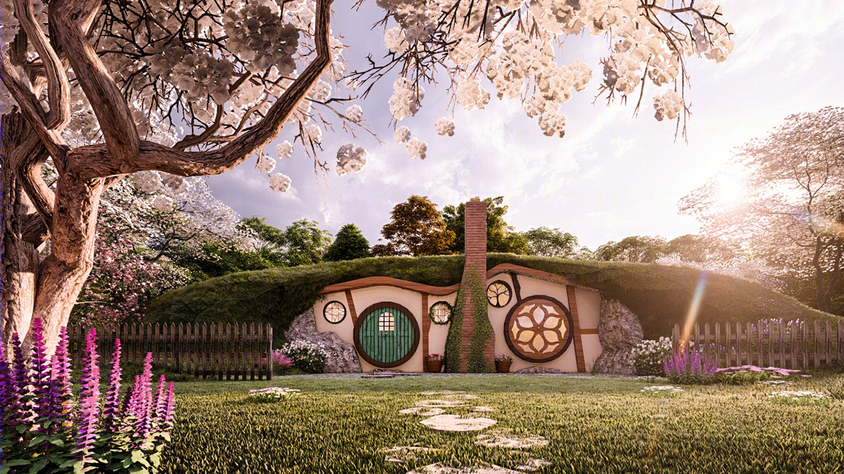 Hobbit houses facade-2