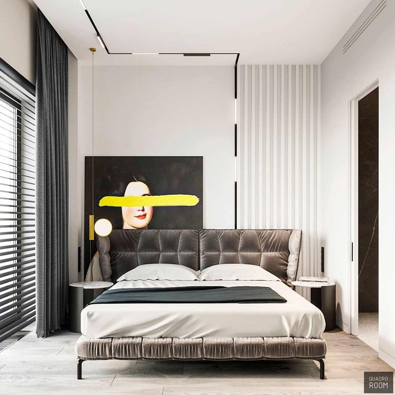 Quadro Room丨公寓丨最纯粹的简约灰设计!-56