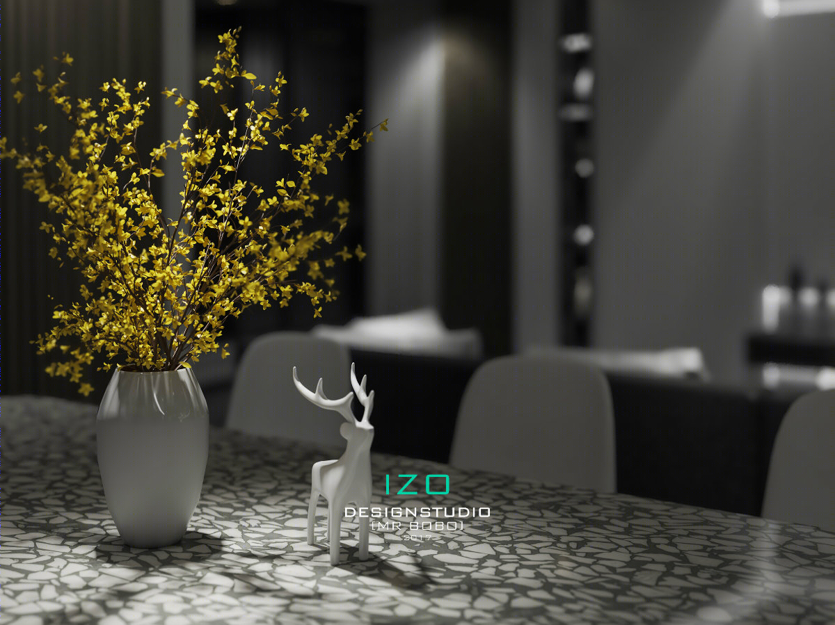 壹·宿|工坊【140平米高层|后现代黑白调】-9