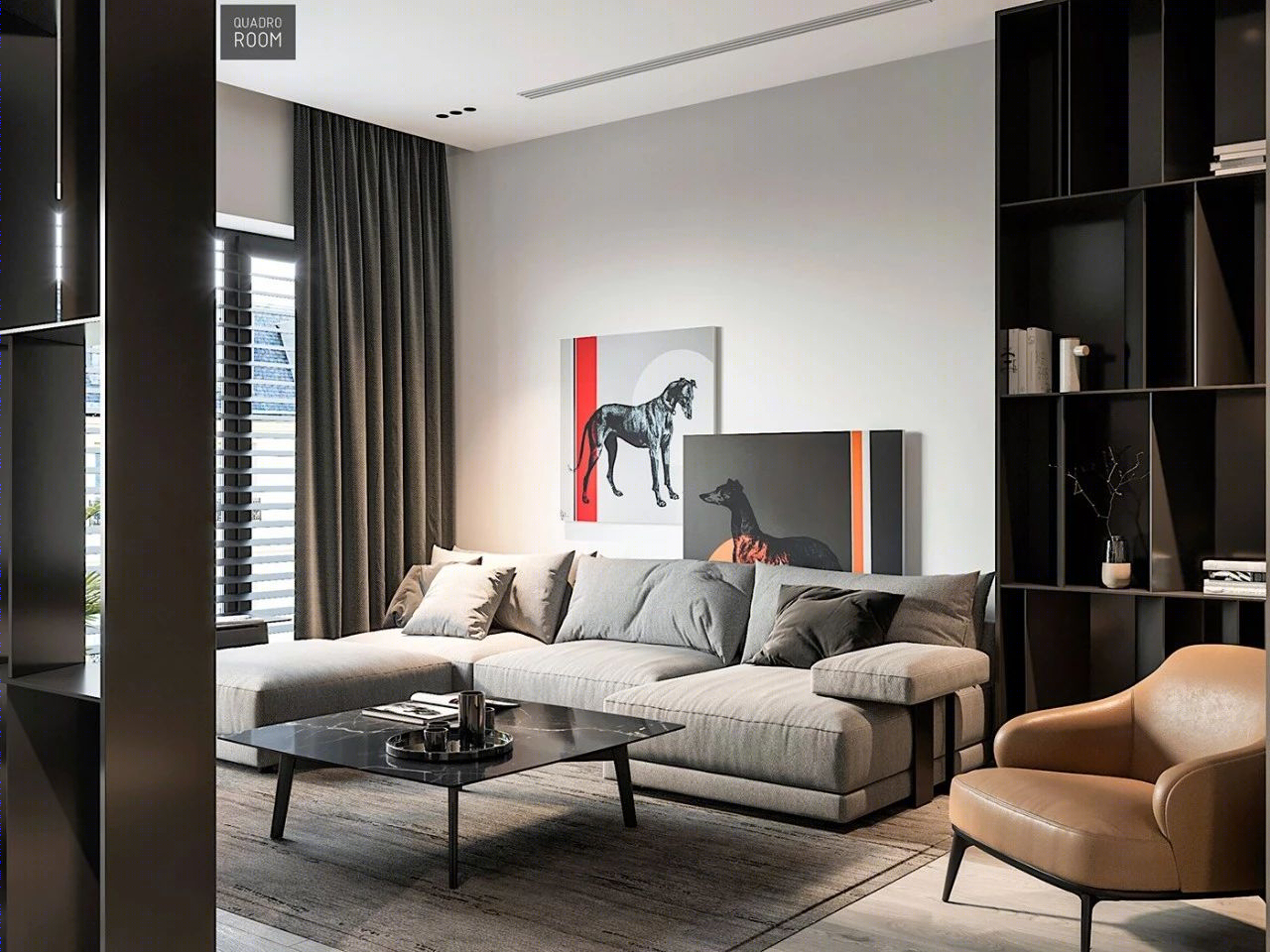 Quadro Room丨公寓丨最纯粹的简约灰设计!-57