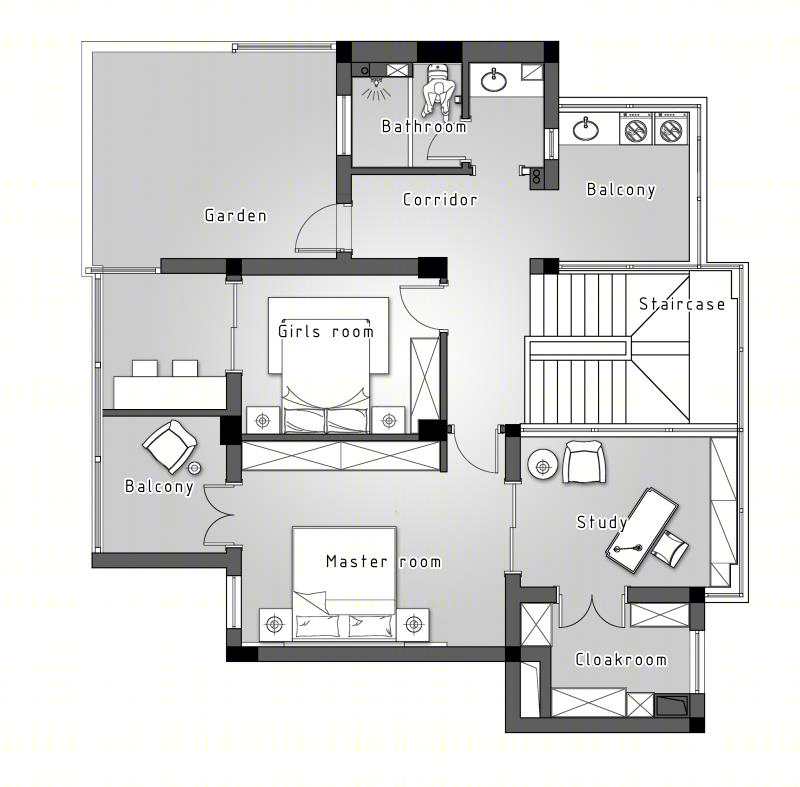 改入户迁楼梯，设计主卧套房，增加书房洗衣房，这家改造说不完-5