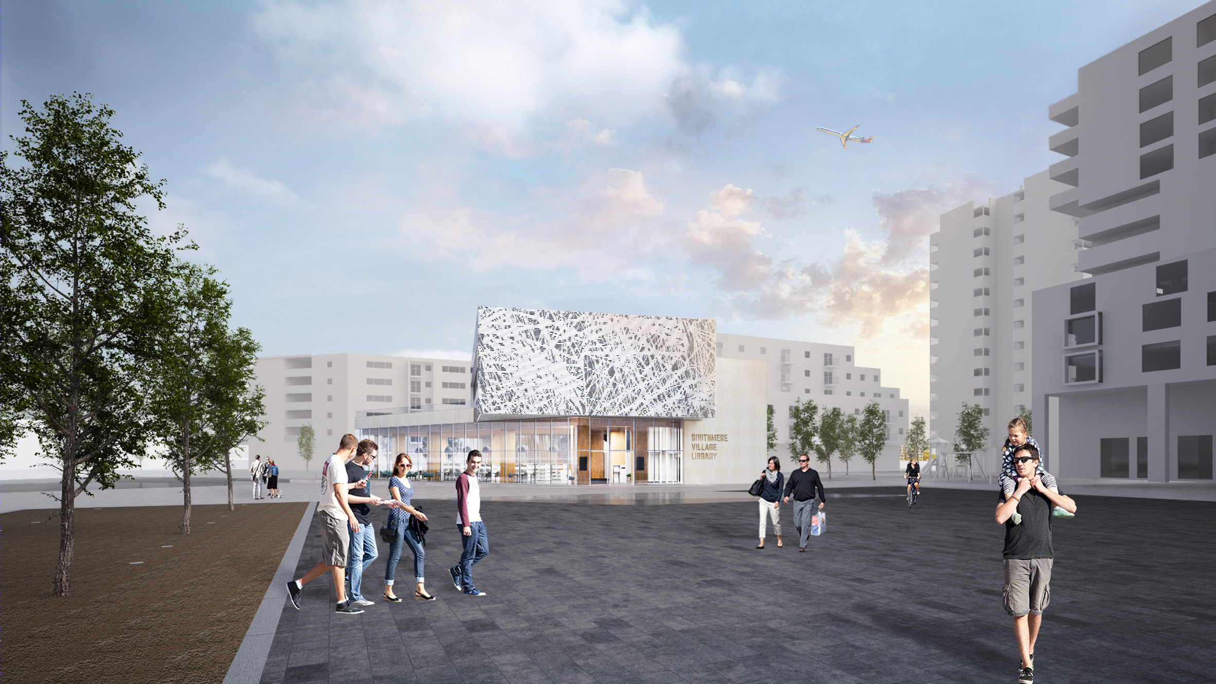 伦敦 Thamesmead 庄园新建图书馆设计-23