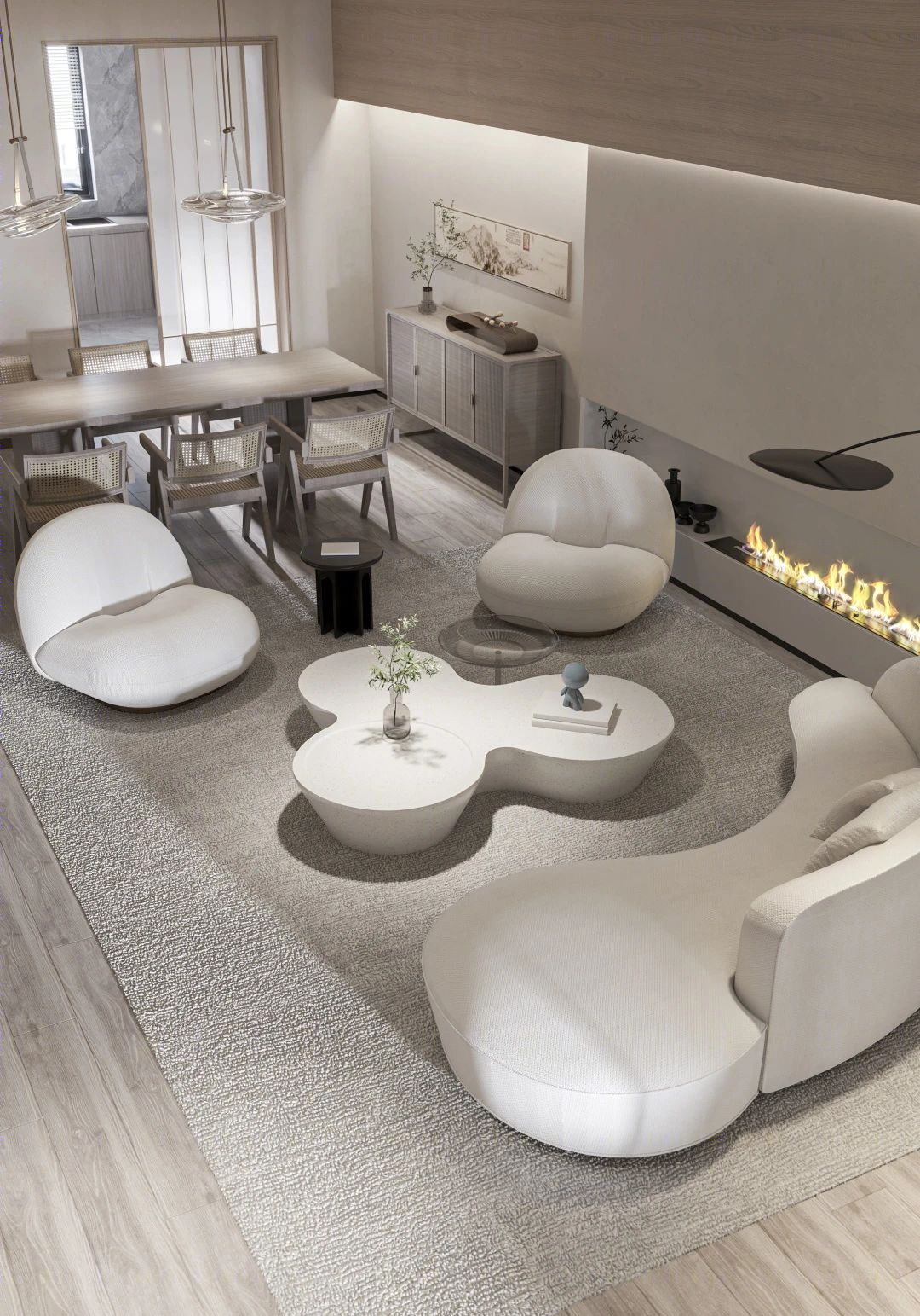 侘寂茶室融入客厅设计丨段美伊-8