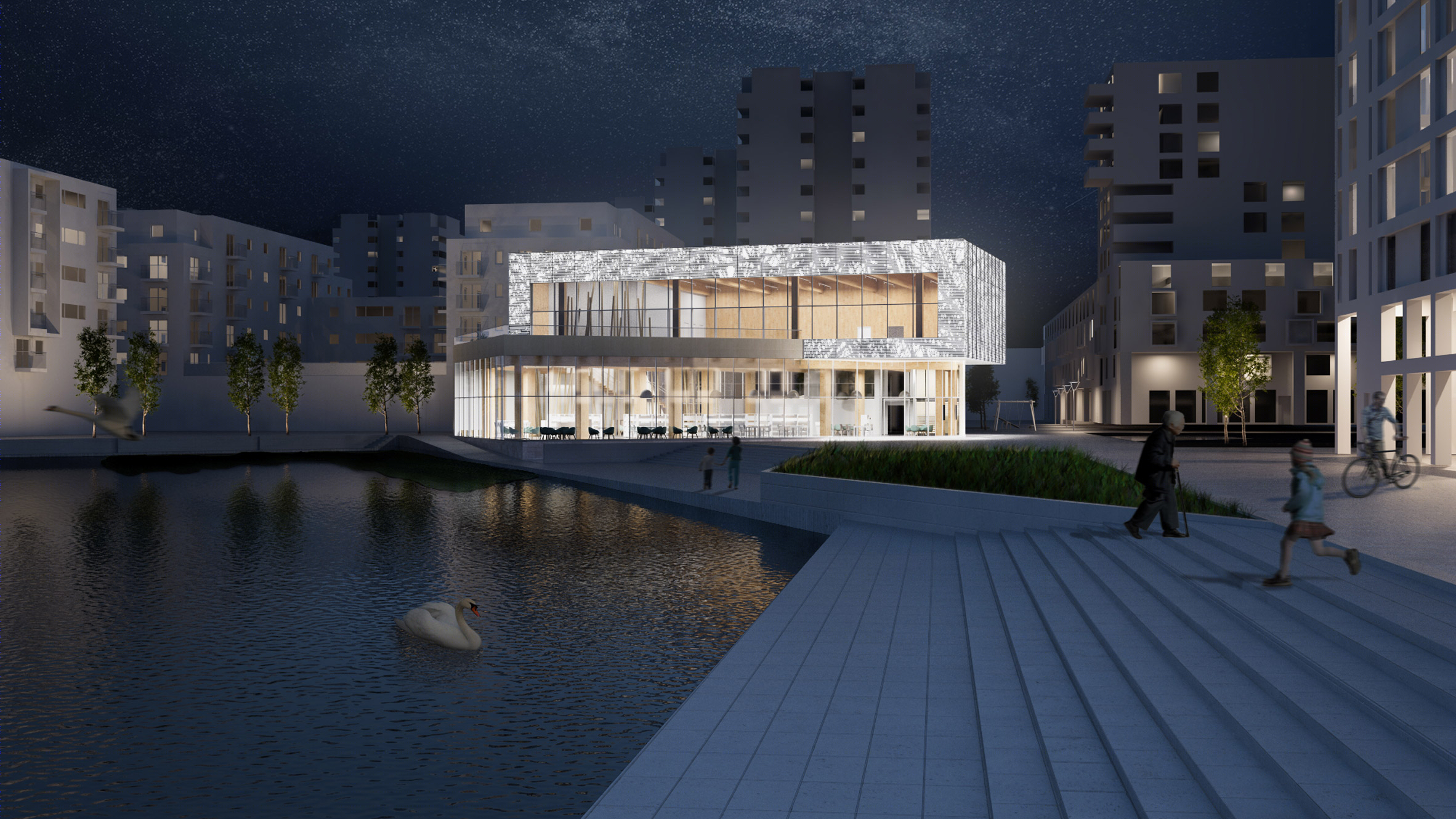 伦敦 Thamesmead 庄园新建图书馆设计-27