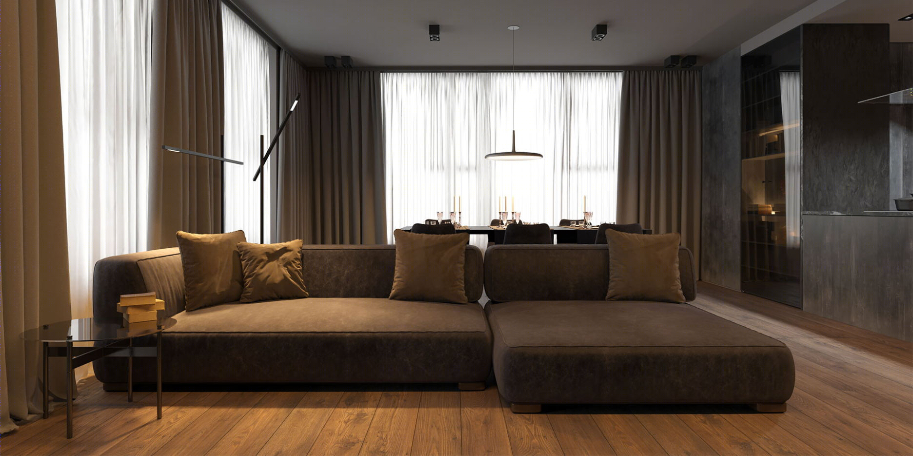 深色系小空间公寓设计 细节超丰富！-1