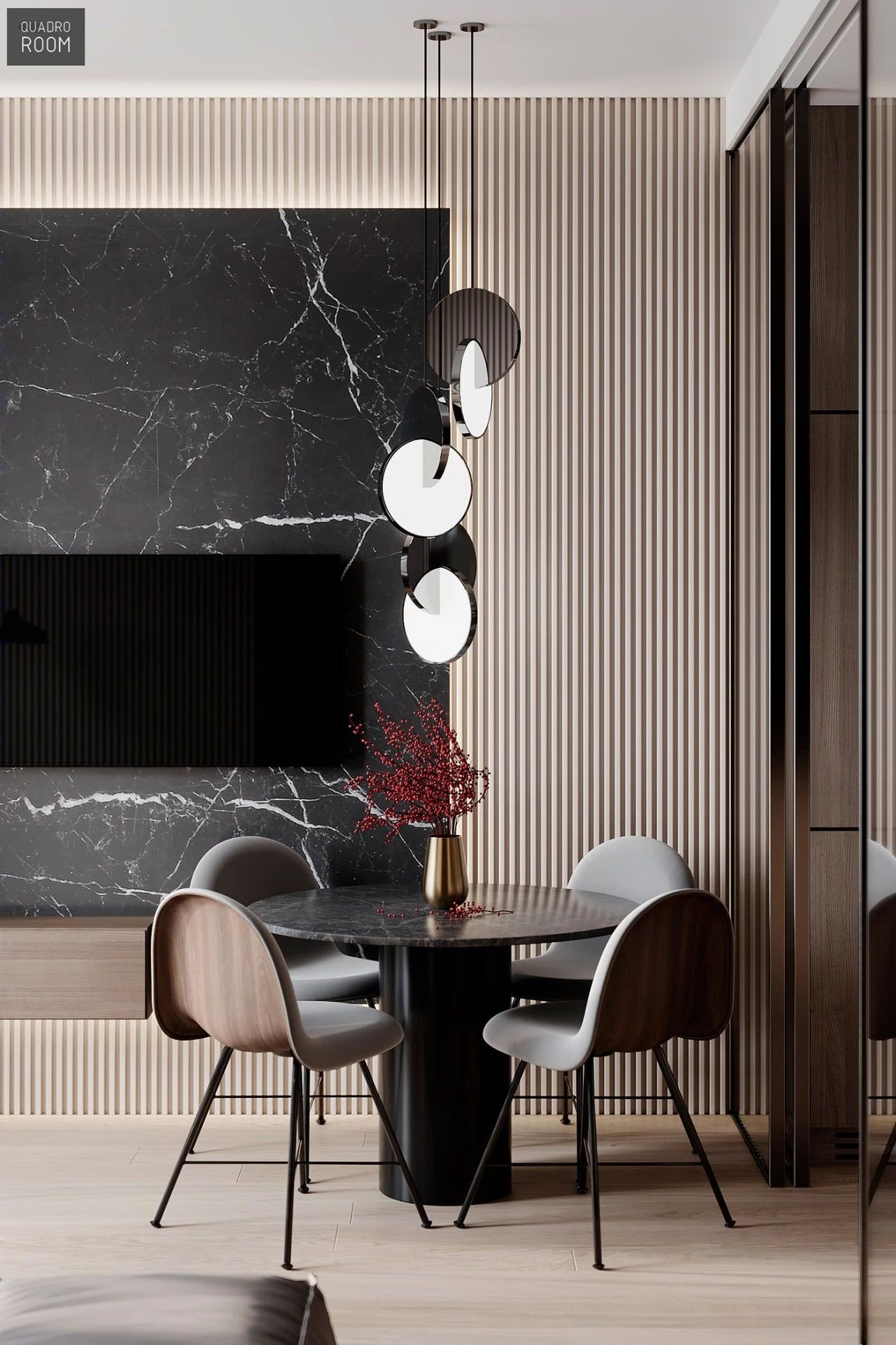 Quadro Room丨公寓丨最纯粹的简约灰设计!-68