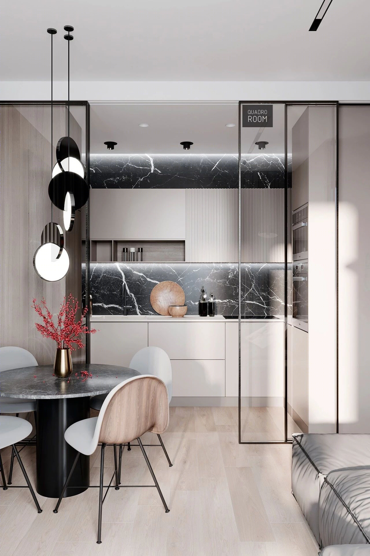 Quadro Room丨公寓丨最纯粹的简约灰设计！-72
