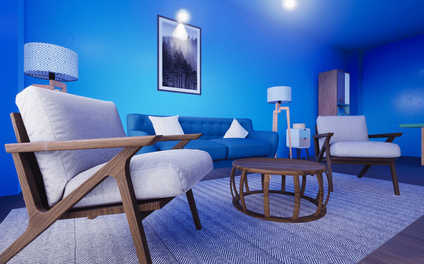 Anastasiya Gushchina丨公寓丨3d Livingroom render created with UE4-0