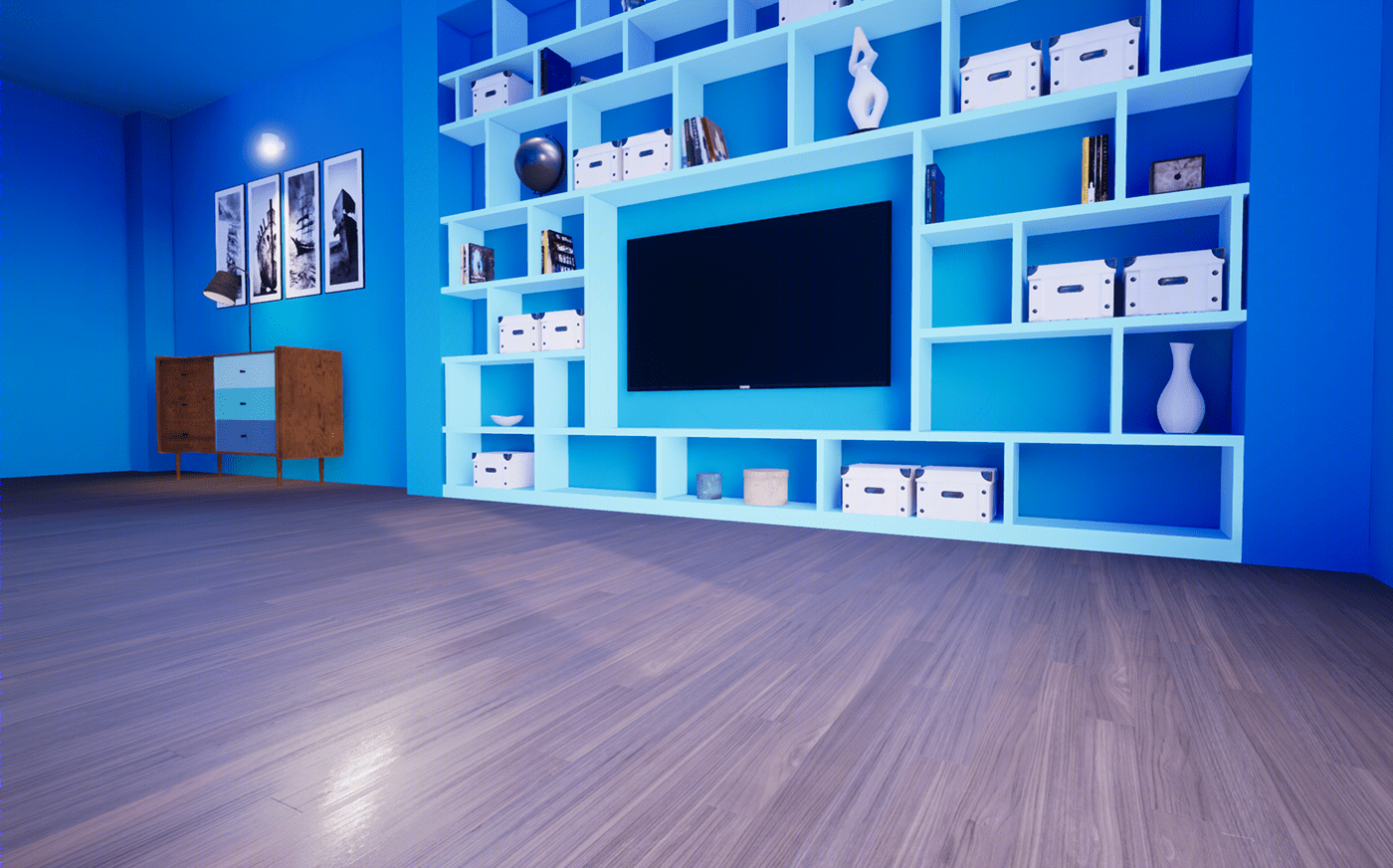 Anastasiya Gushchina丨公寓丨3d Livingroom render created with UE4-2