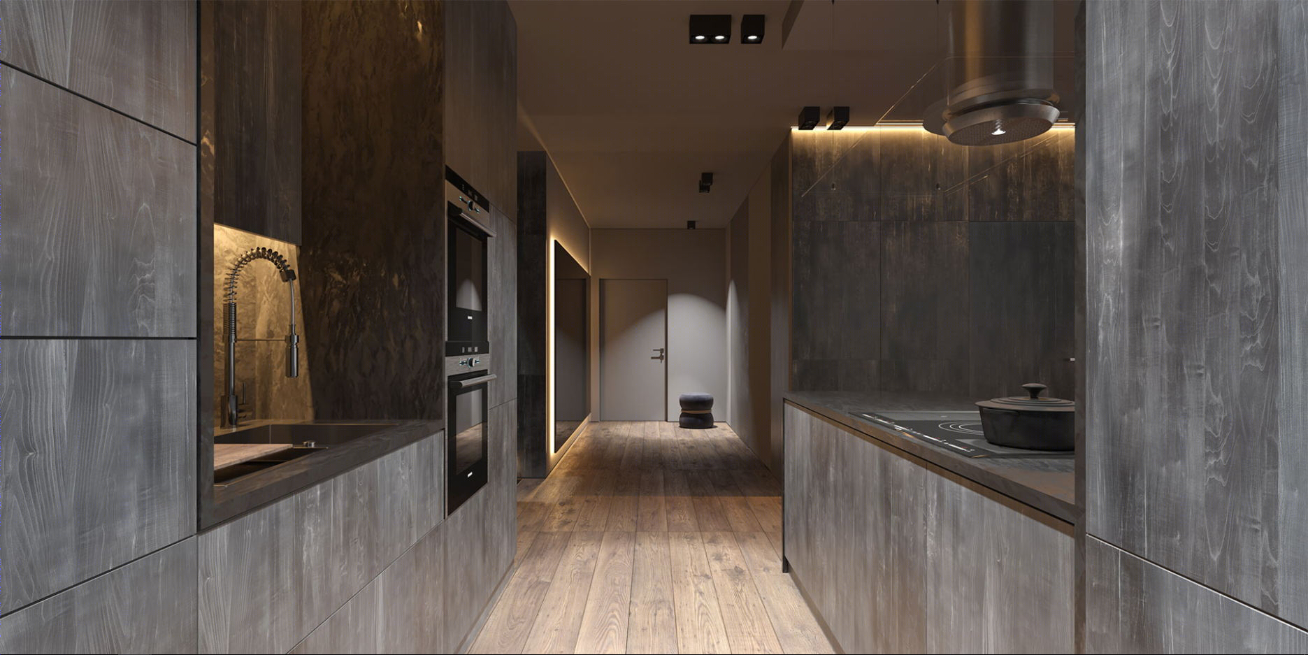 深色系小空间公寓设计 细节超丰富！-4