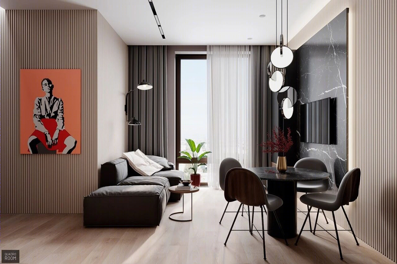 Quadro Room丨公寓丨最纯粹的简约灰设计！-75