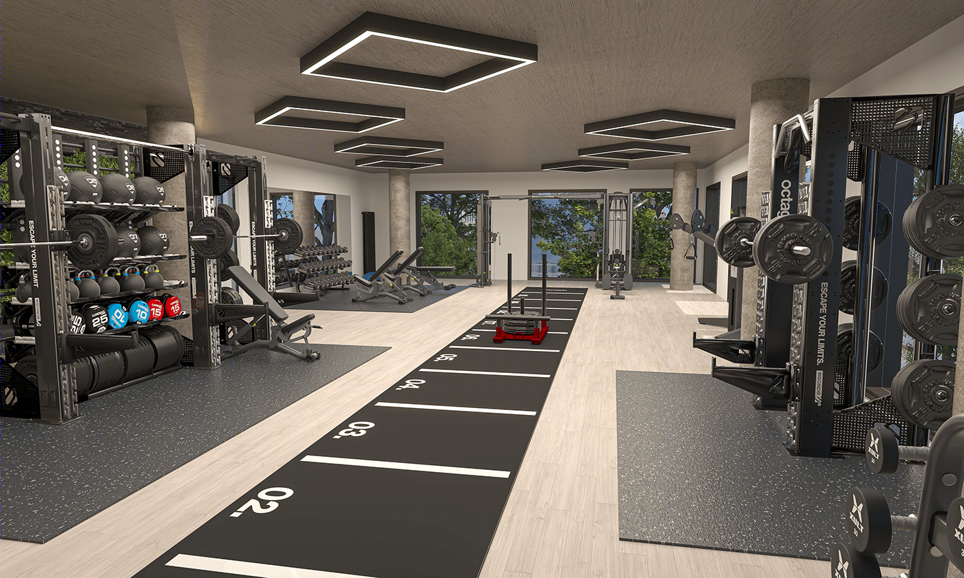 Anastasiya Gushchina丨健身房 | Apartment Gym Concept-0