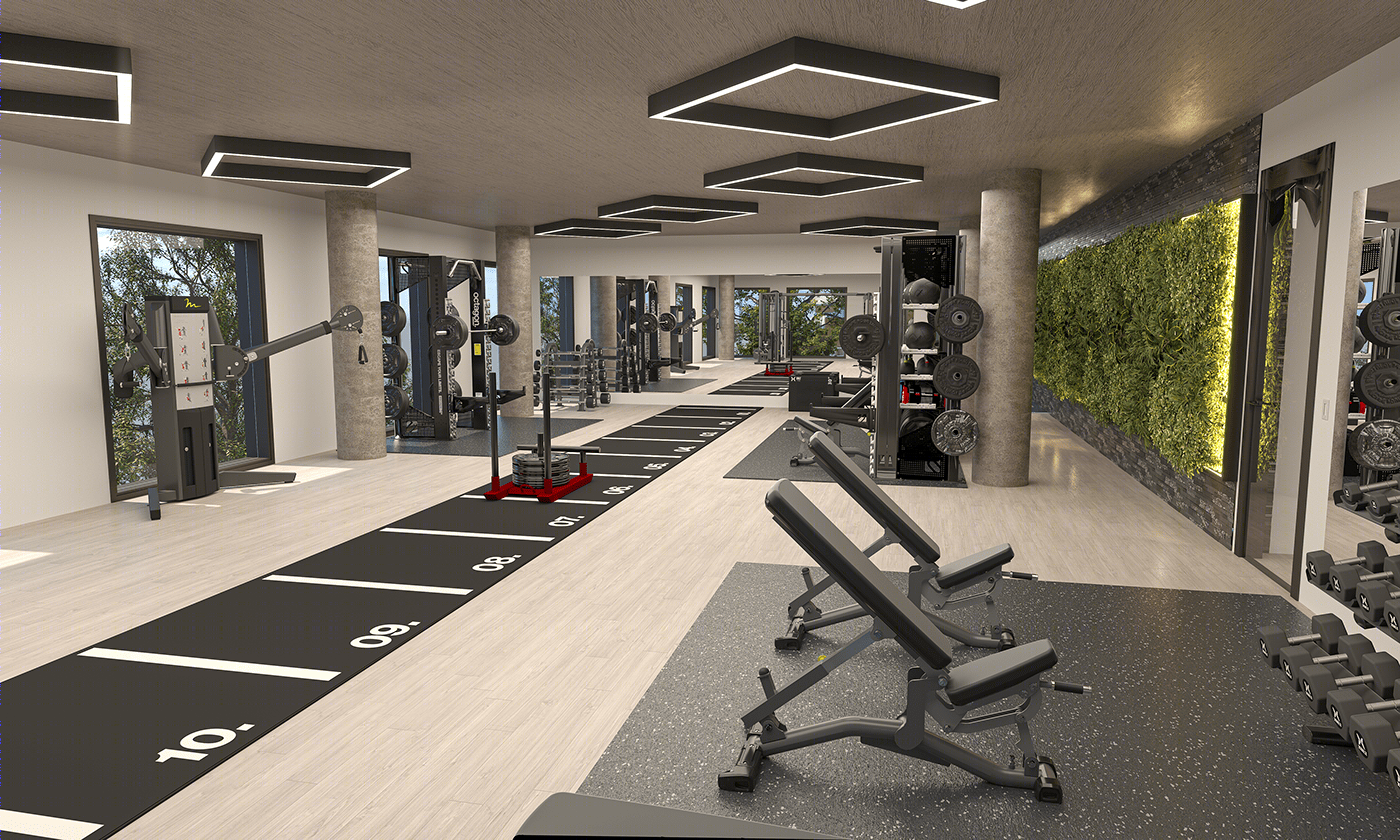 Anastasiya Gushchina丨健身房 | Apartment Gym Concept-2