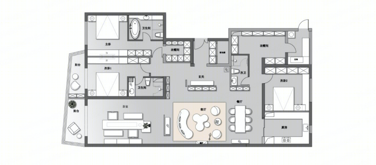 侘寂茶室融入客厅设计丨段美伊-23