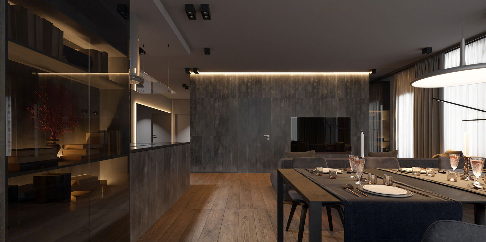 深色系小空间公寓设计 细节超丰富！-7