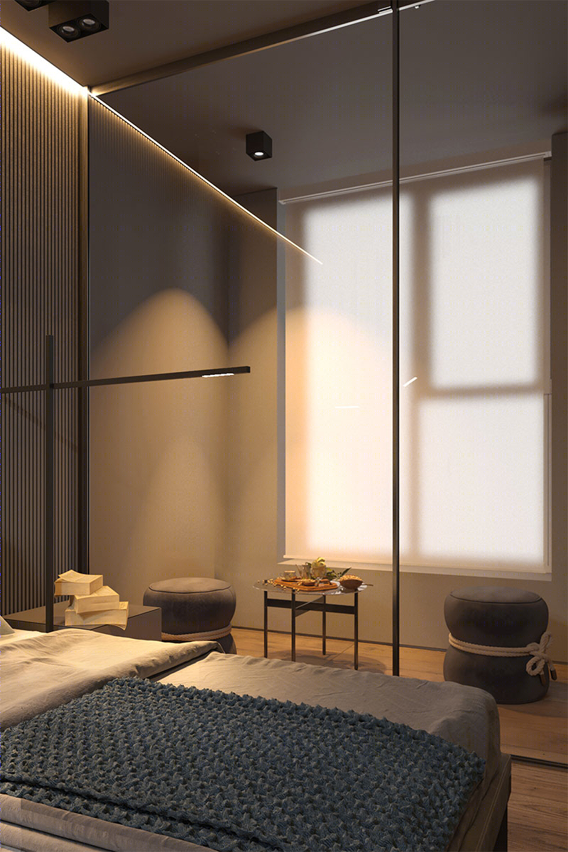 深色系小空间公寓设计 细节超丰富！-8