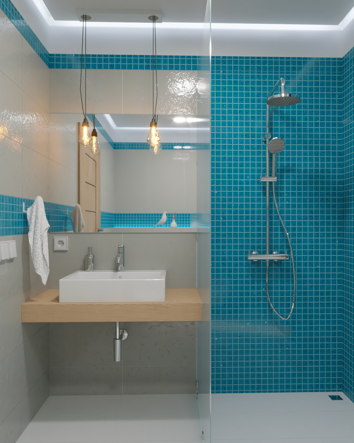 Diseño de baño, con diversidad de colores-0