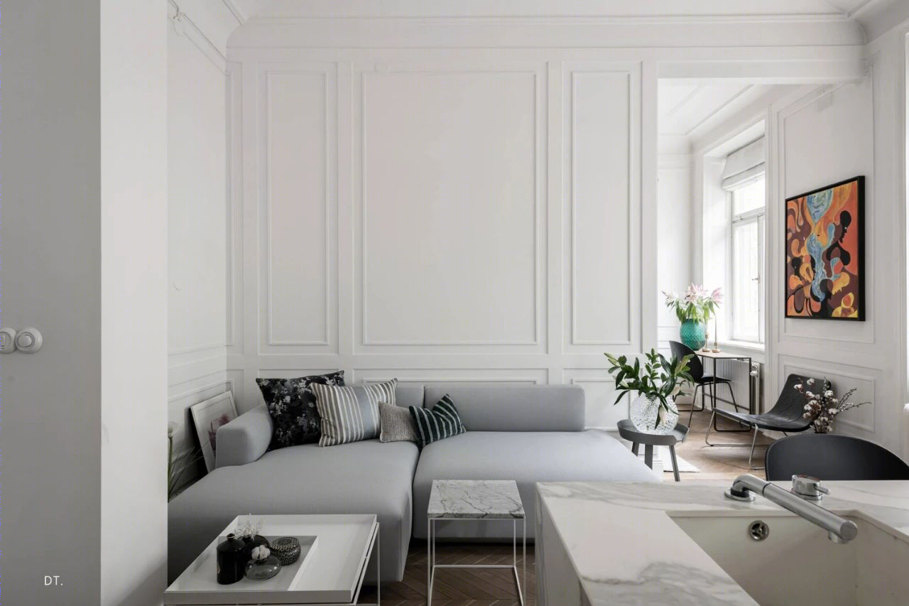 斯德哥尔摩 46㎡极简黑白空间设计-1