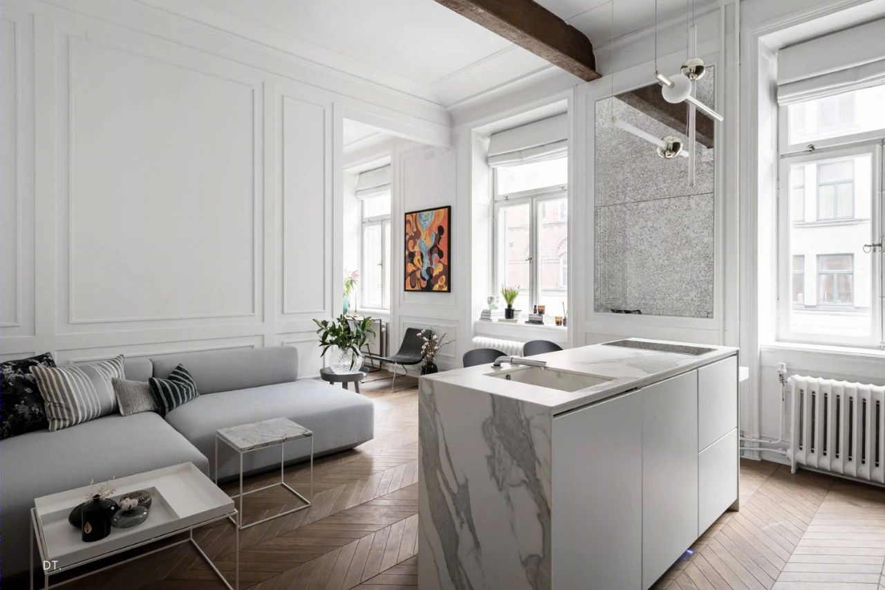 斯德哥尔摩 46㎡极简黑白空间设计-4