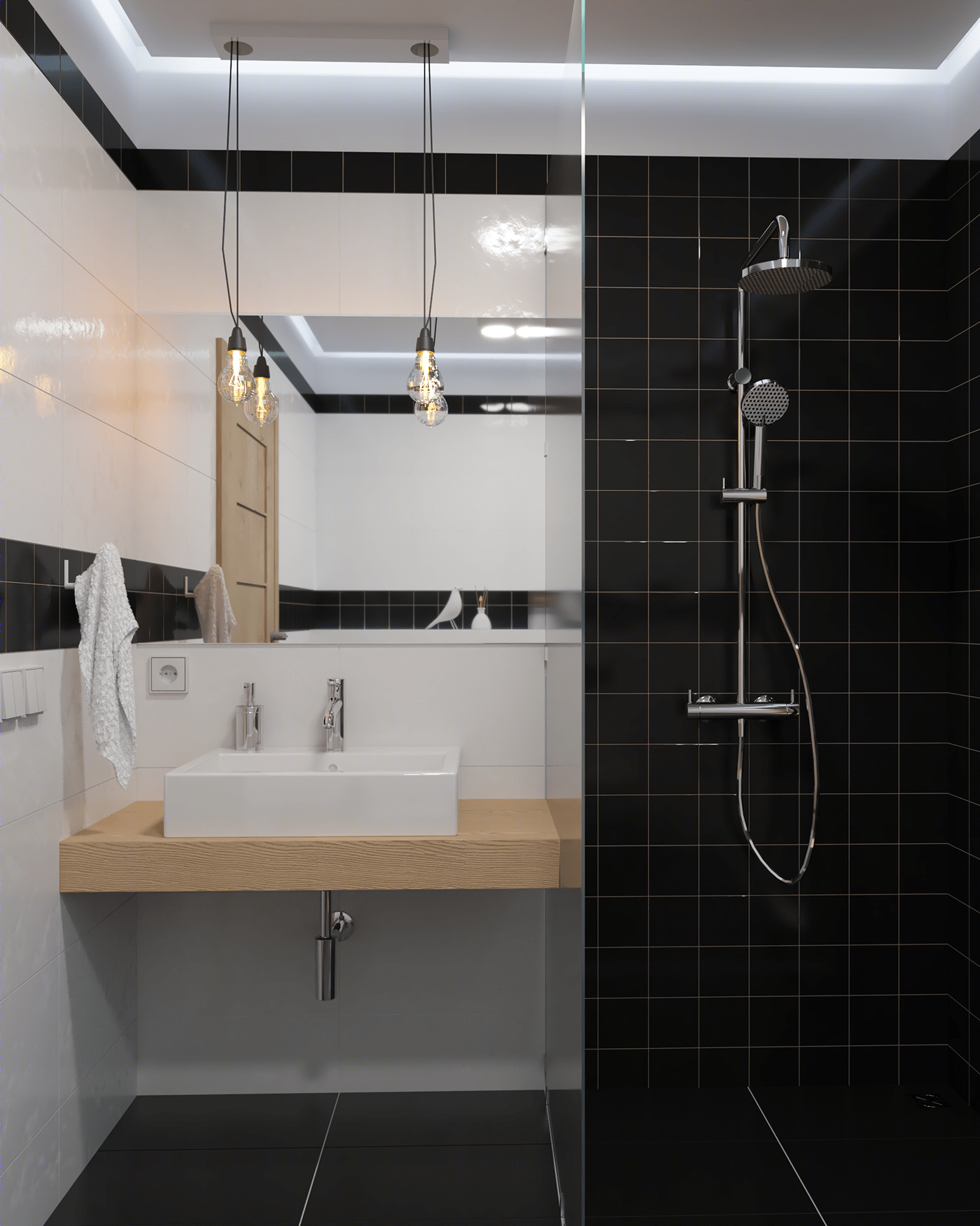 Diseño de baño, con diversidad de colores-4