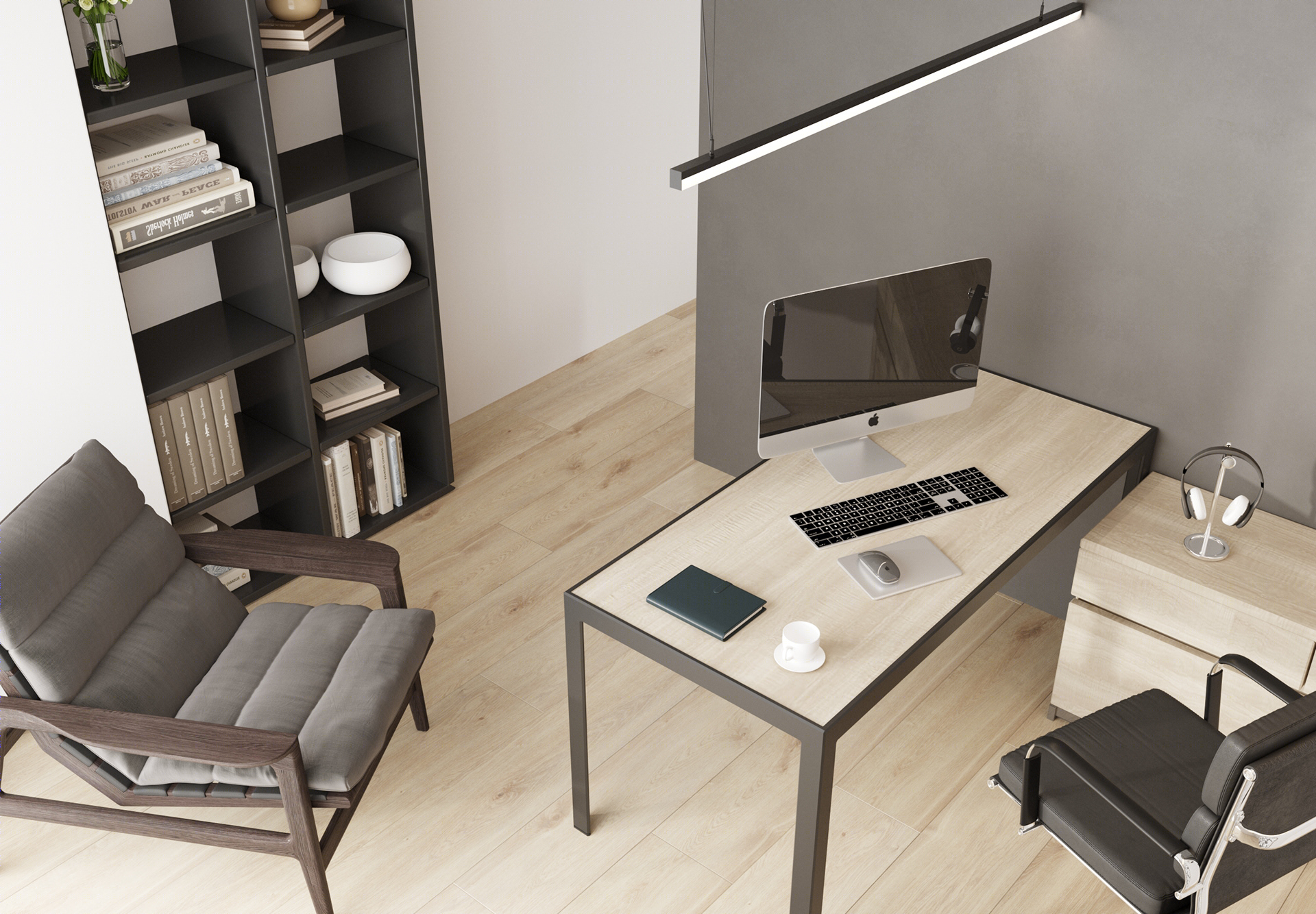 80平 灰白色系 简约空间-11