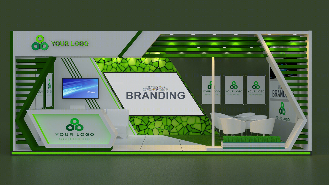 Green Theme Exhibit Stall Design-0