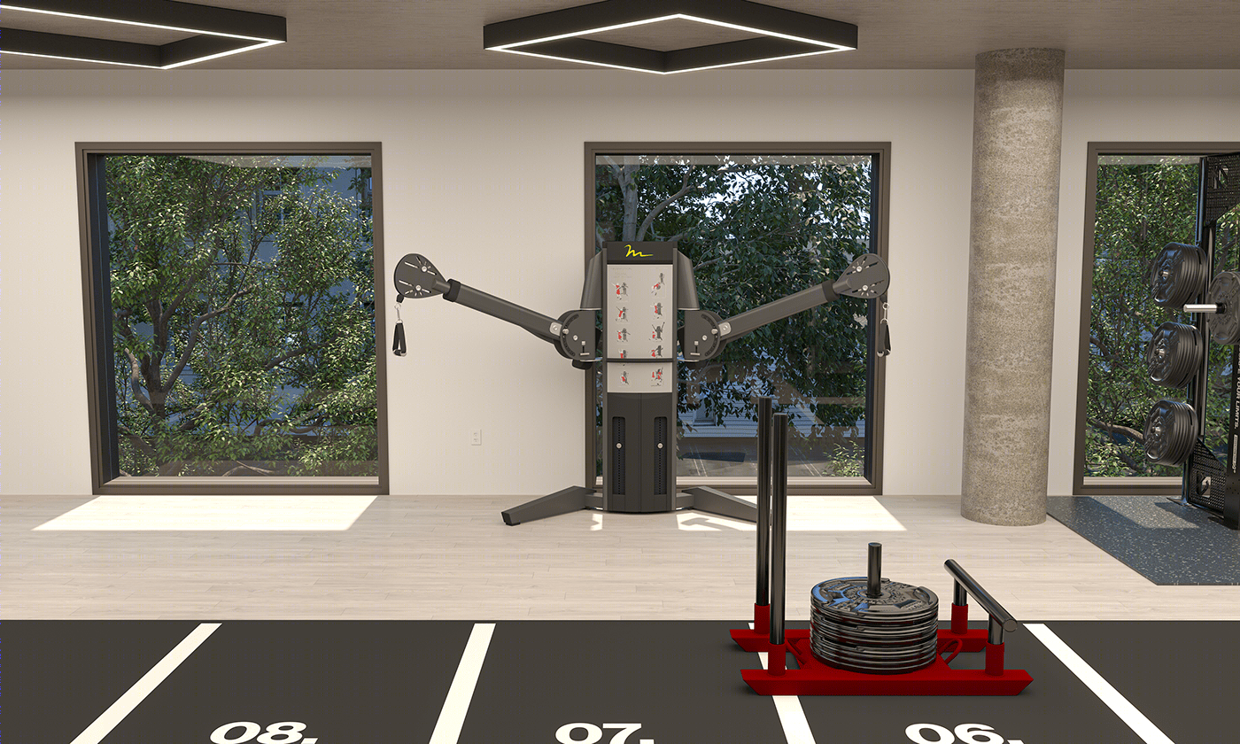 Anastasiya Gushchina丨健身房 | Apartment Gym Concept-6