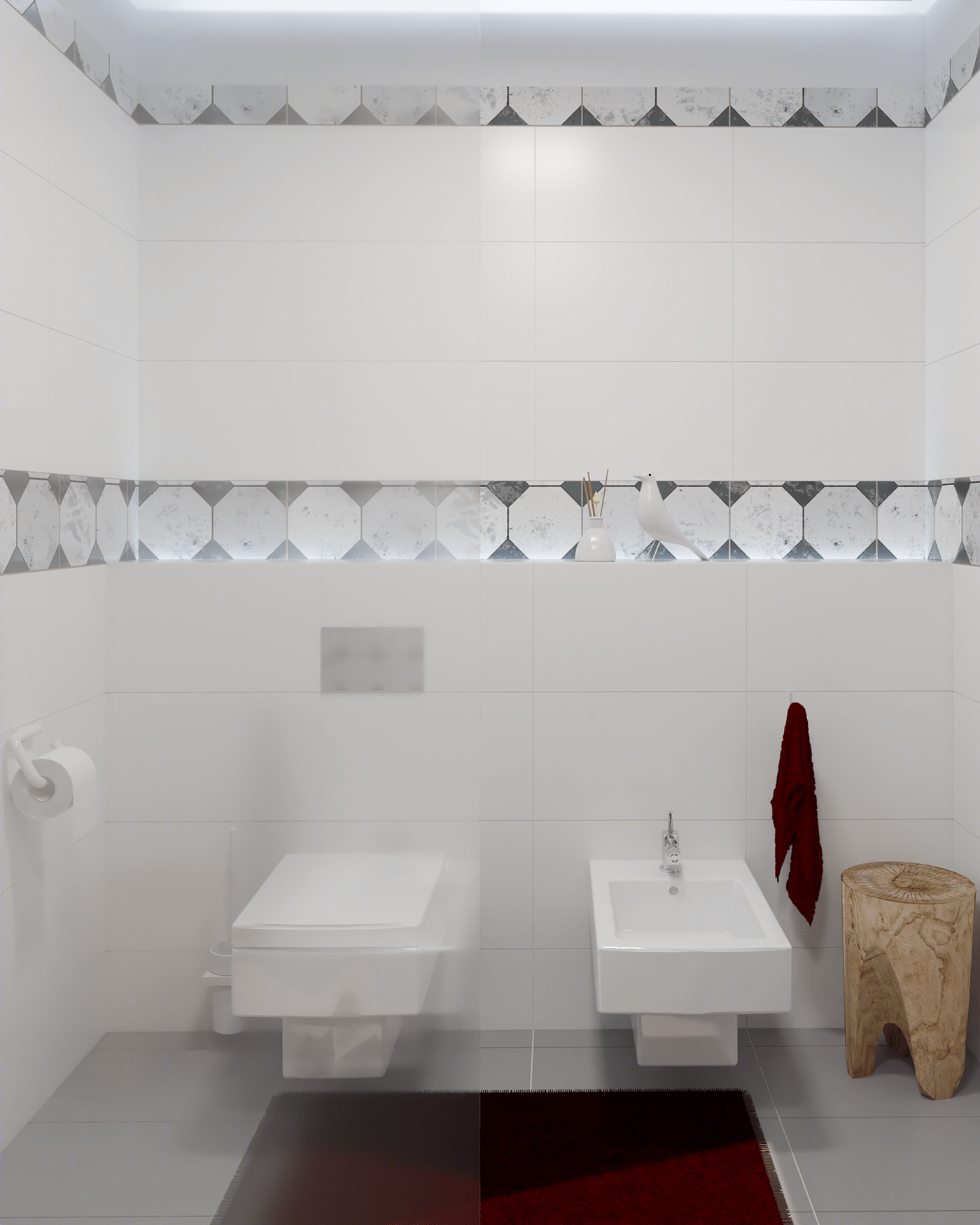 Diseño de baño, con diversidad de colores-7