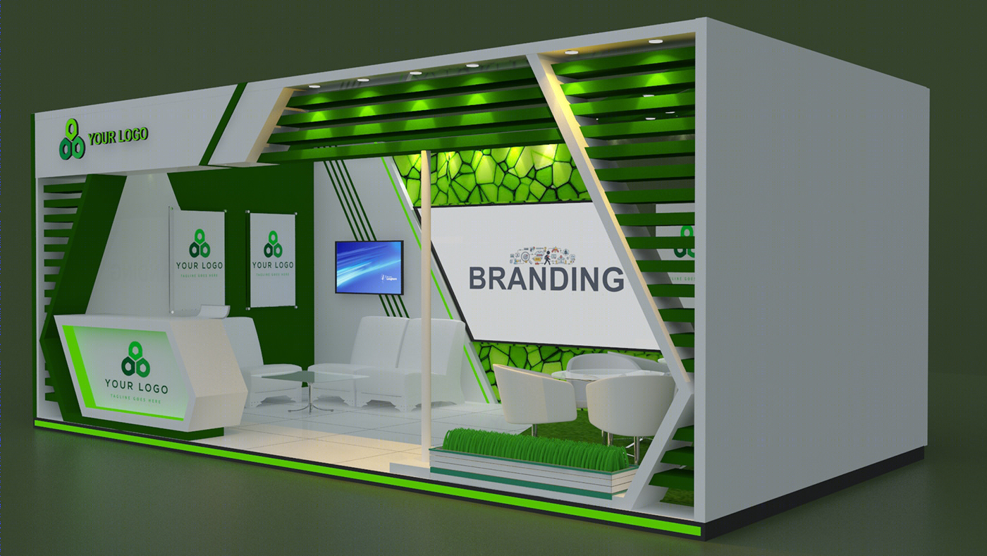 Green Theme Exhibit Stall Design-1
