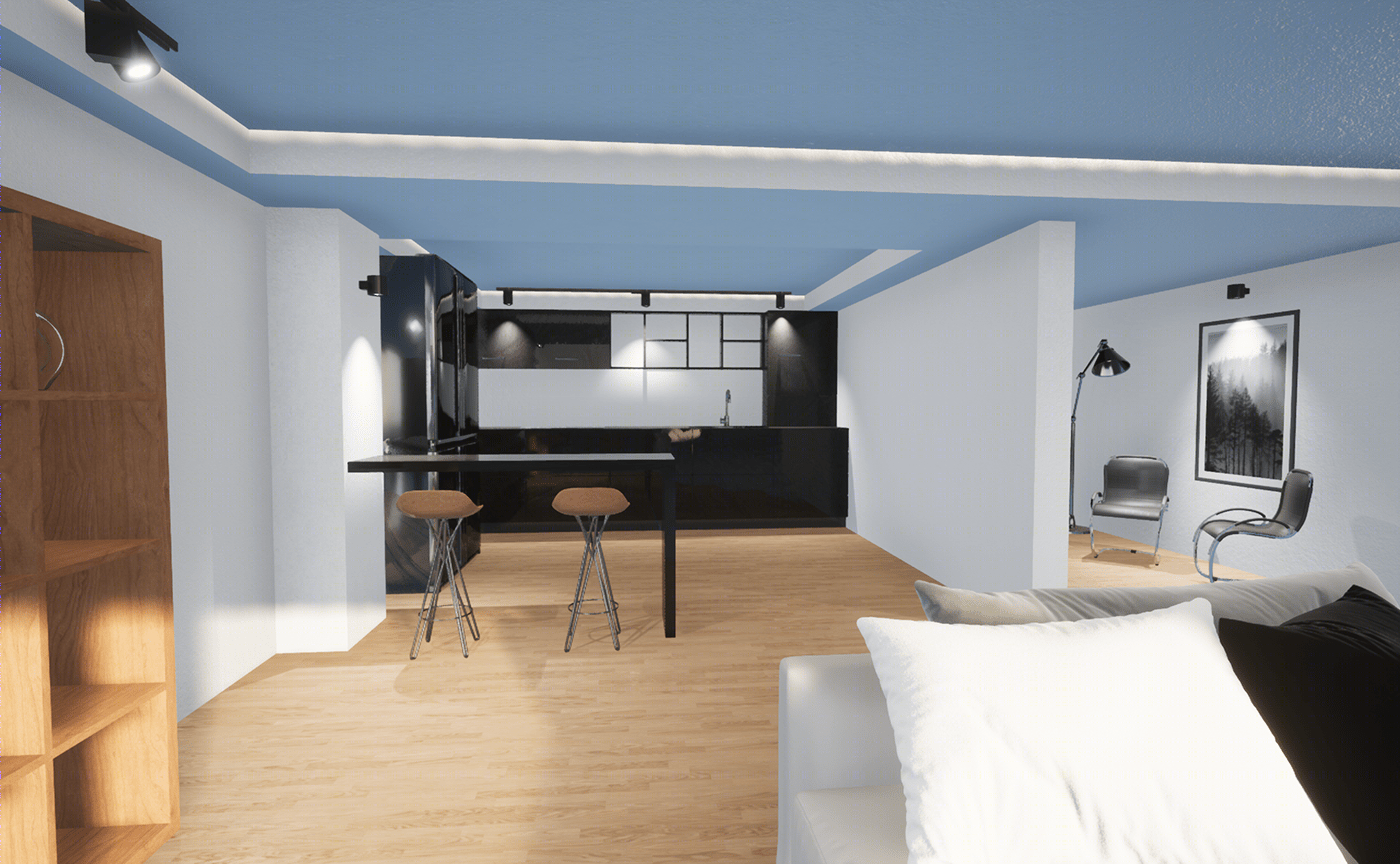 Anastasiya Gushchina丨平层丨3d Interior design created with Unreal Engine-3