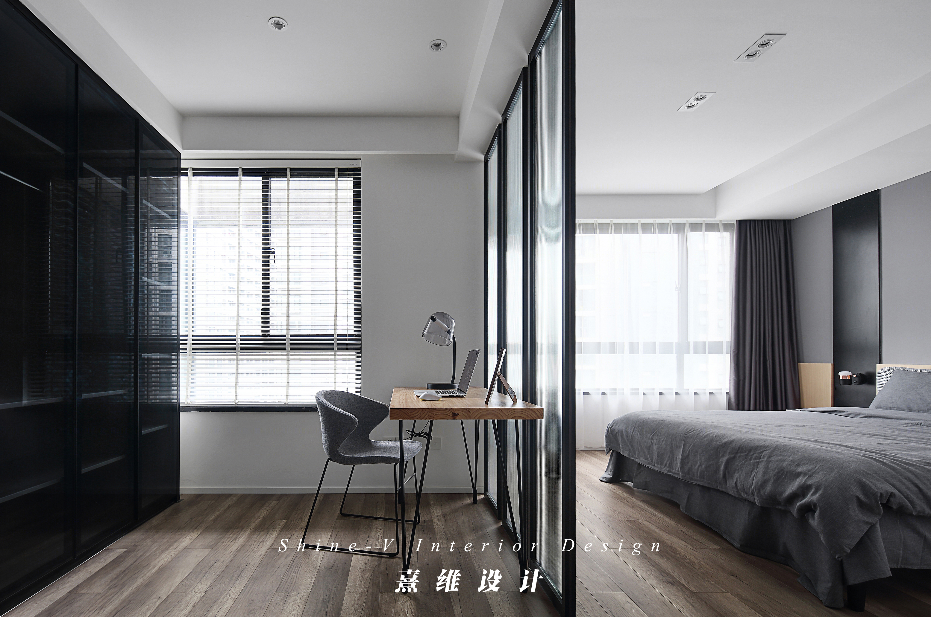 多材质混搭，打造极致黑白灰空间-28