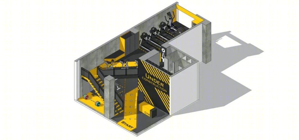中海左岸澜庭 UNDER CONSTRUCTION 健身房 | 黄色警戒线下的巧妙设计-6
