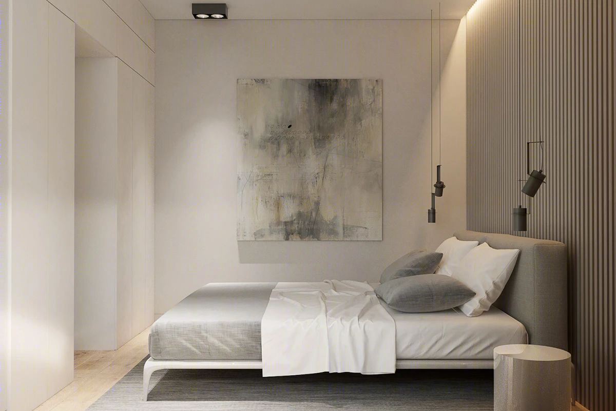 乌克兰设计师打造简约奢华 44㎡一居室，空间利用恰到好处！-13