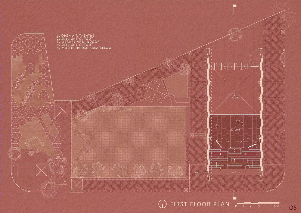 红砂砾之境 · 印度浦那多功能社区空间设计丨PMA madhushala-45