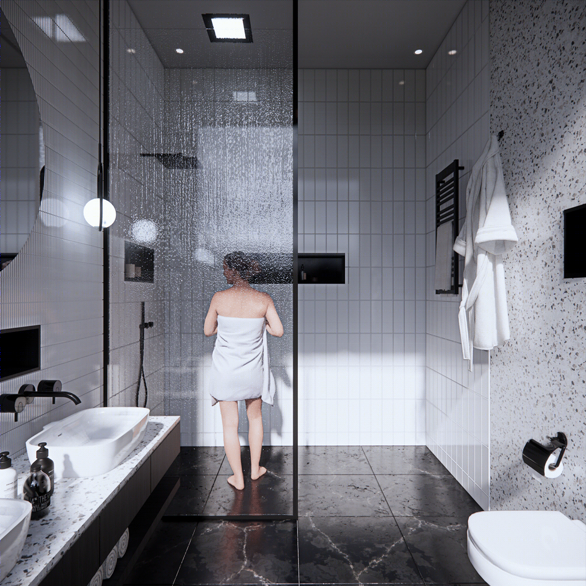Minimalist White Bathroom-0