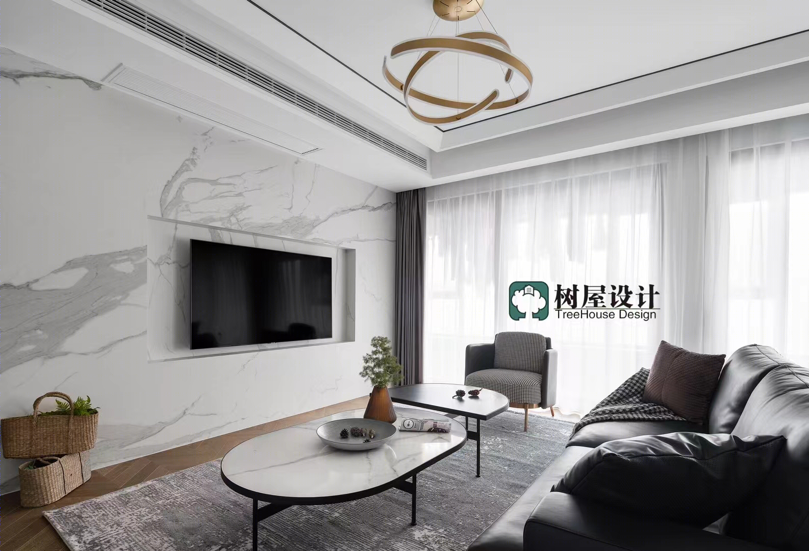 合肥融创壹号院极简风树屋软装设计丨中国合肥丨安徽树屋软装设计-4