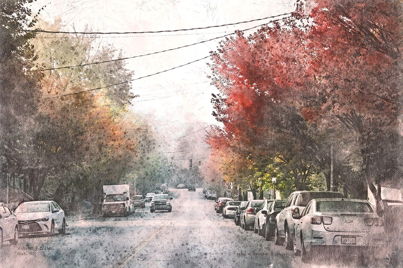 Cincinnati 城市水彩画-3