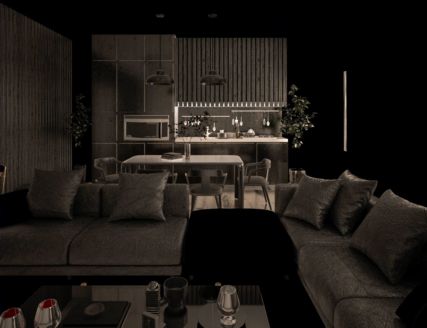 Anastasiya Gushchina丨公寓丨Living Room (3D Max)-6