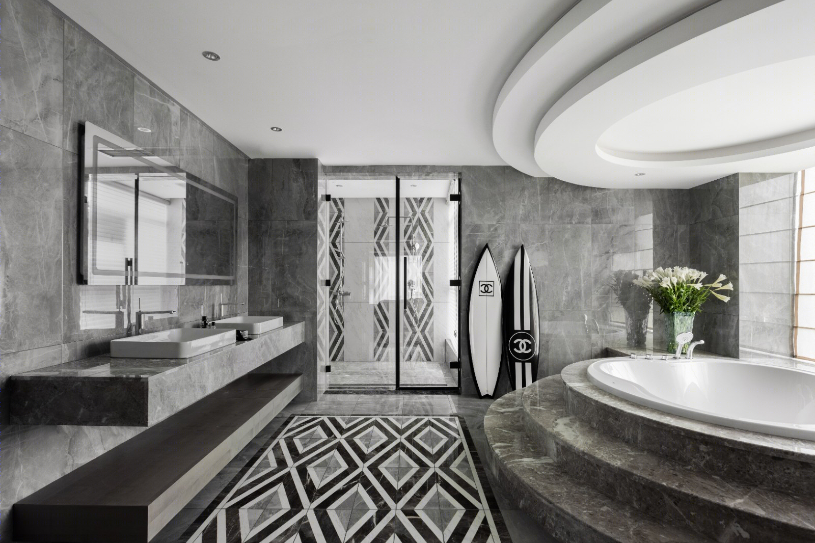 成都海洋公园顶层豪宅 | 蔚蓝海景与艺术的完美融合-31