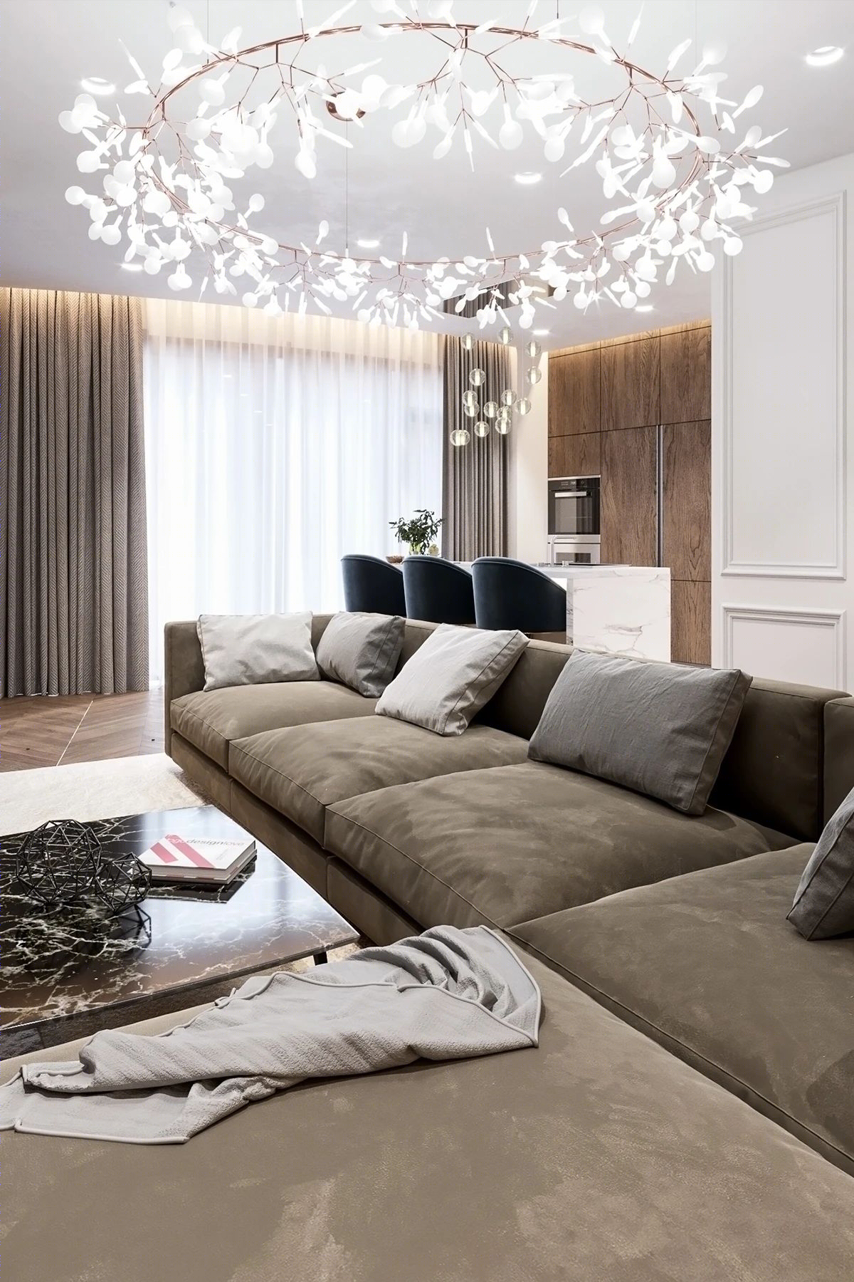 乌克兰设计师打造简约奢华 44㎡一居室，空间利用恰到好处！-30