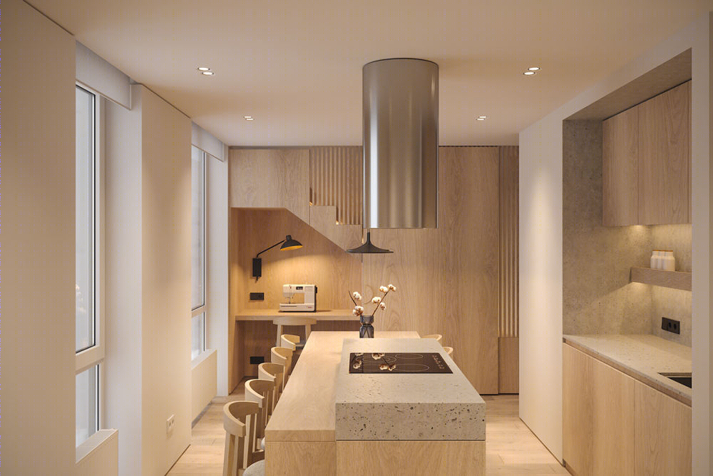 温馨舒适的现代家庭公寓设计丨Bezmirno Architects-12