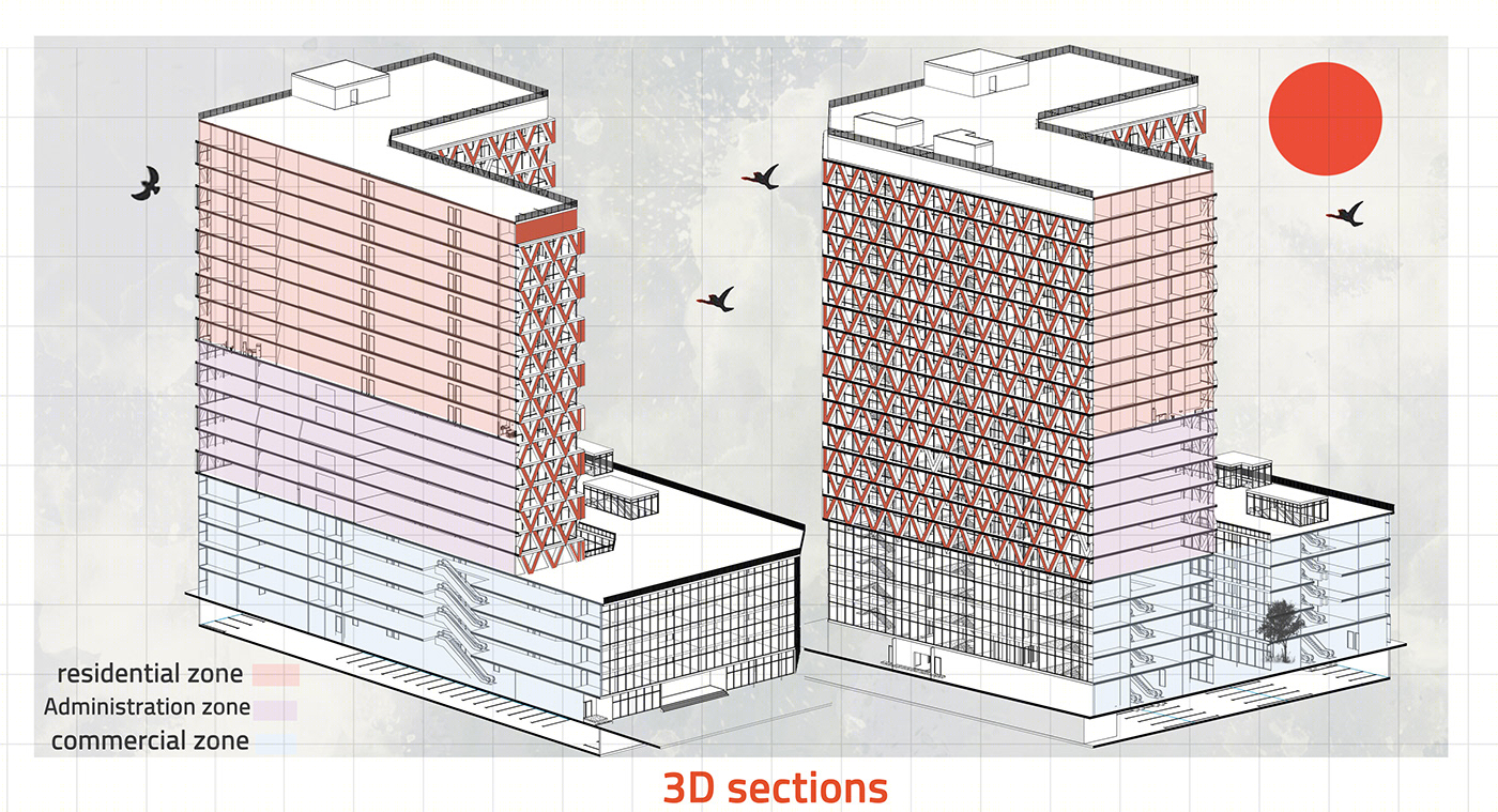 Anastasiya Gushchina丨商业综合体丨Mixed-use building project in new mansoura-9