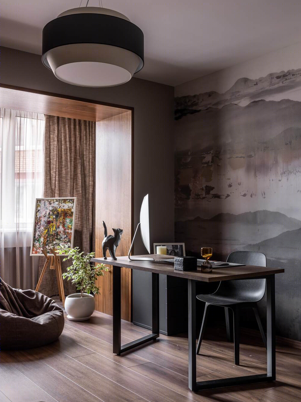 宁静自然氛围的家庭办公设计案例丨ELLEdecoration-15
