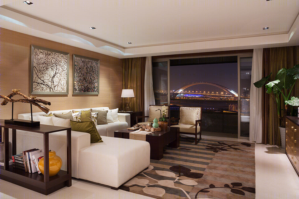 绿城盛世滨江样板房，现代简约风格演绎-3