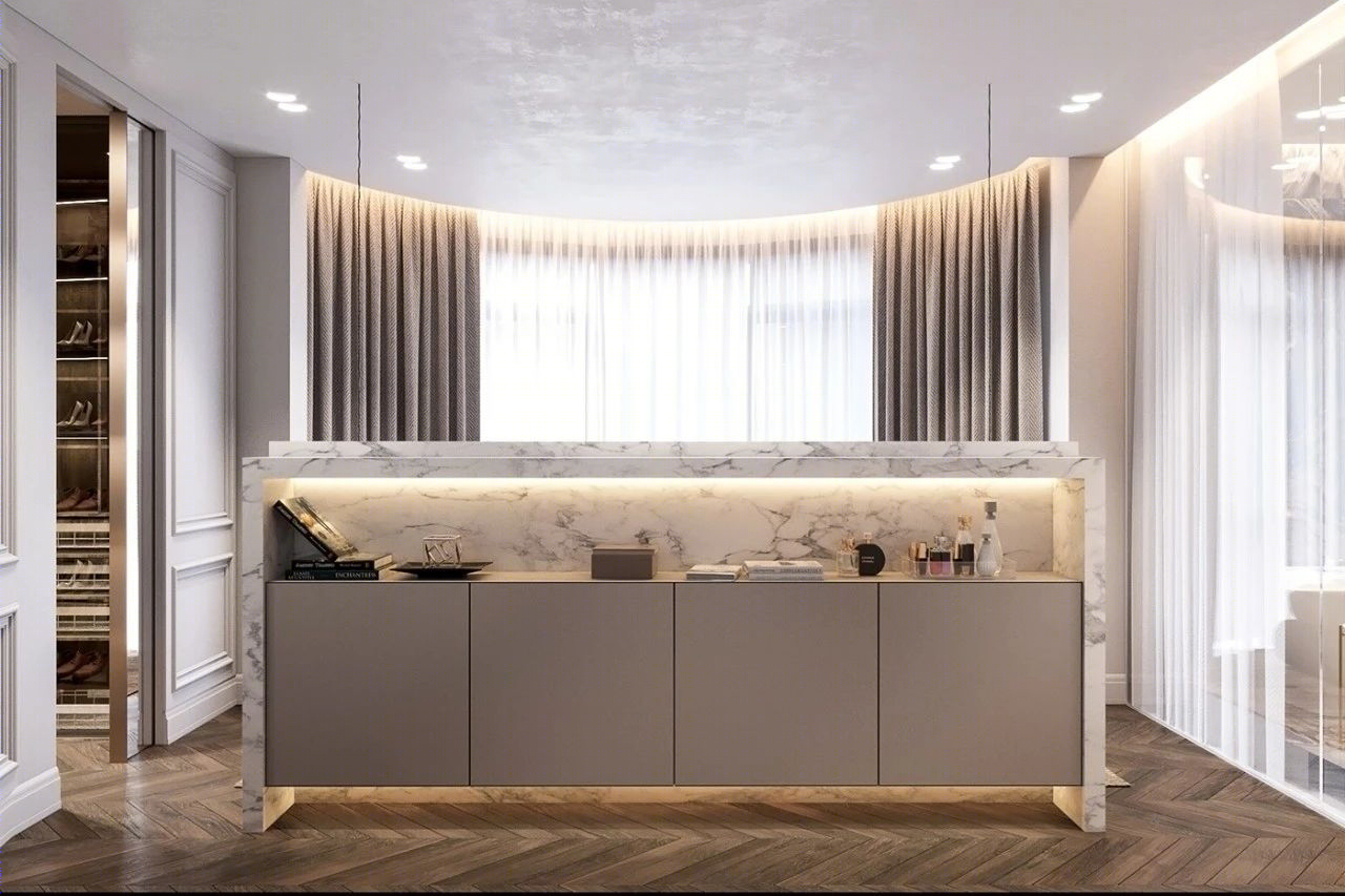 乌克兰设计师打造简约奢华 44㎡一居室，空间利用恰到好处！-42