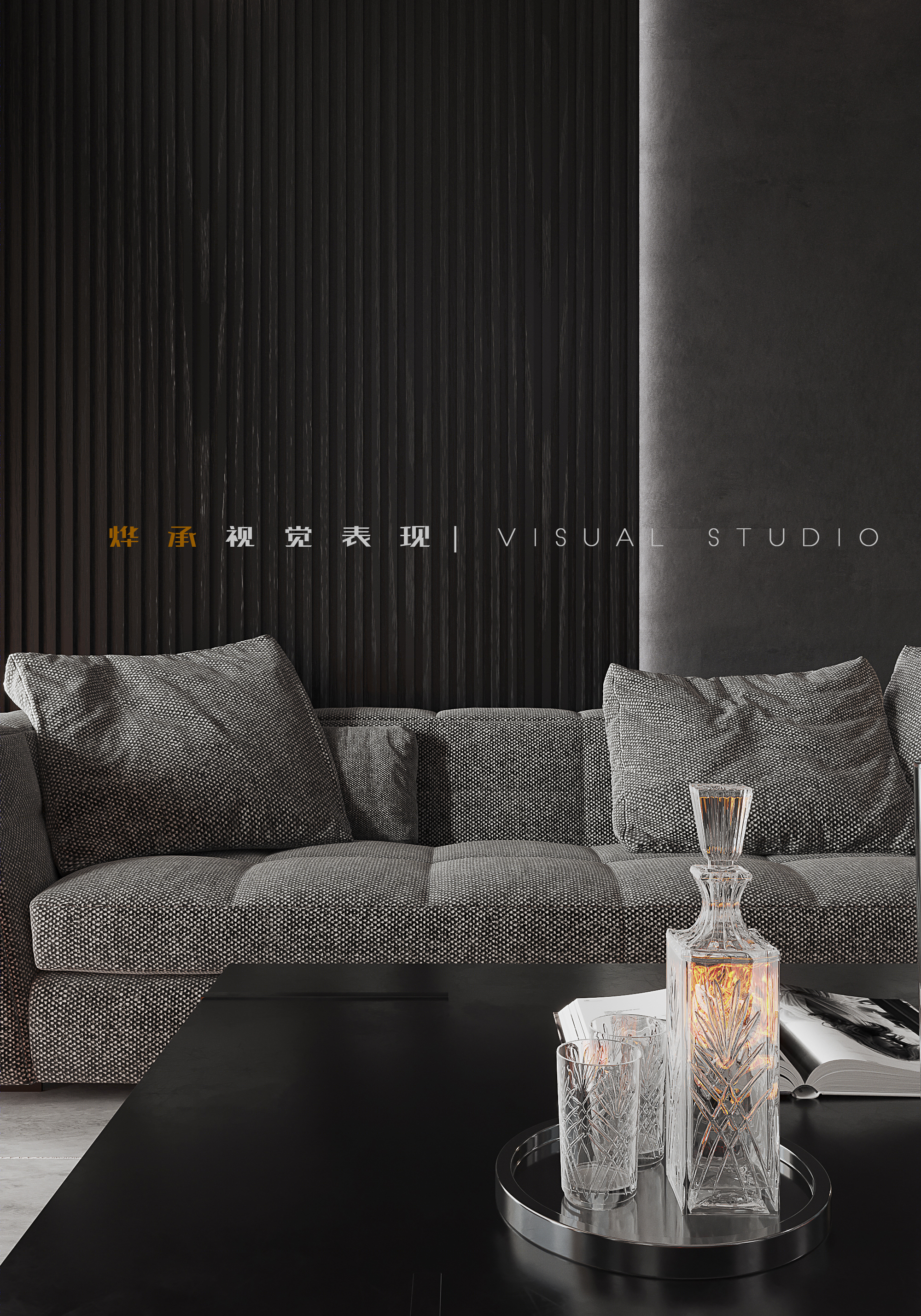 极简黑白灰 | 3dmax2020 cr7.1 ps 的室内设计典范-6