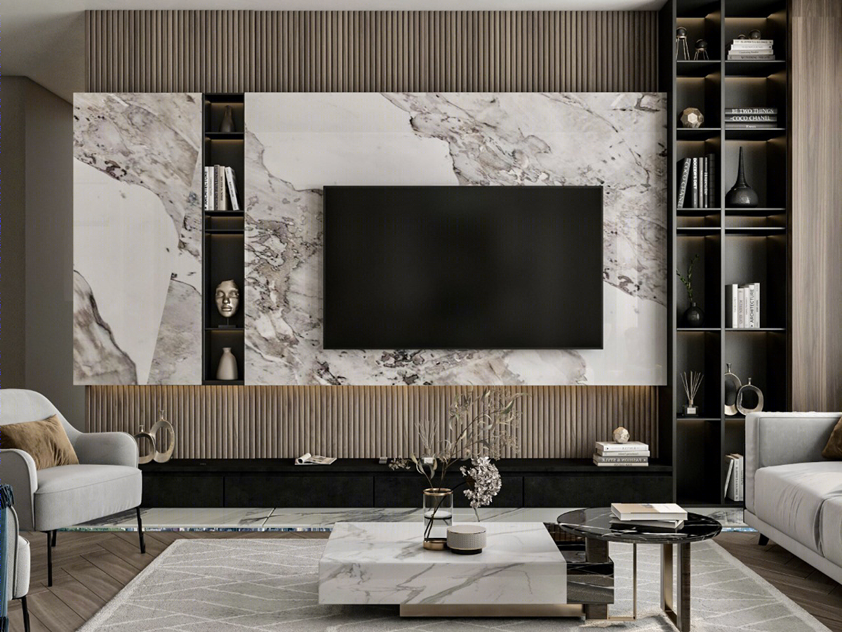Anastasiya Gushchina丨平层丨Modern reception and dinning for a Villette apartment-1