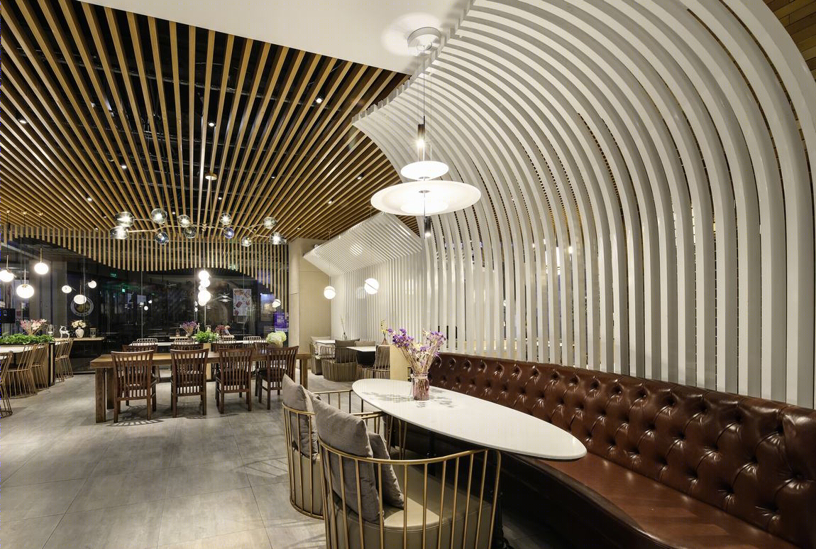 线性元素打造灵动餐厅，降低运营成本-1